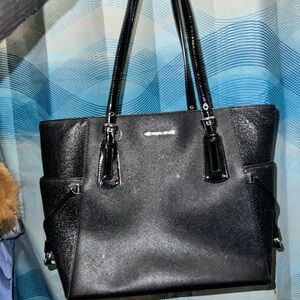 MICHAEL Michael Kors Black Leather Tote Bag